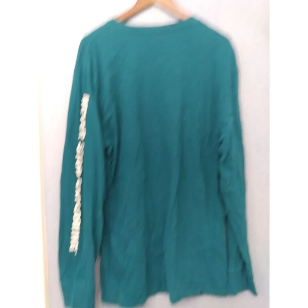 The North Face Long Sleeve Tee Shirt TNF Logo‎ Graphic Green Casual